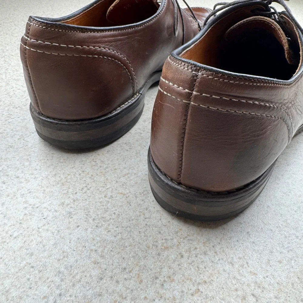Allen Edmonds Clark Street Derby Mens 9.5 D Brown Leather Split Toe USA Dainite